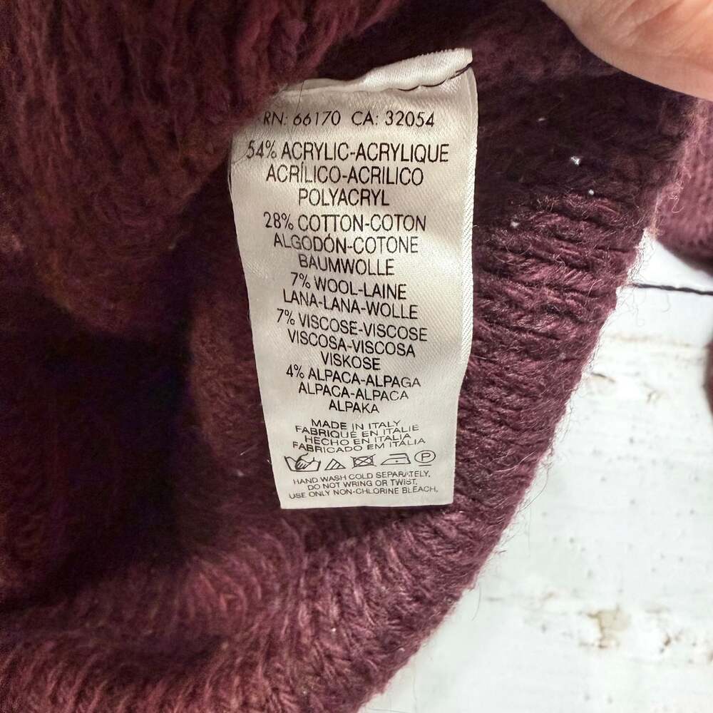 Alpaca Wool Italy Made MOTH Anthropologie Wine Tunic Sweater S - Picture 4 of 12